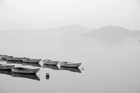 Placid lake boats photo