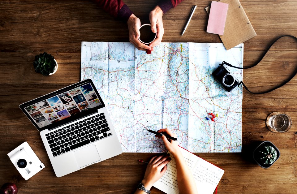Planning a trip over coffee 