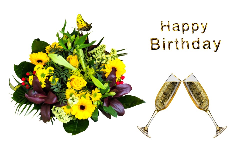 Congratulations bouquet birthday card