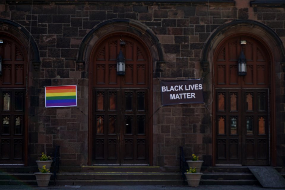 Rainbow and Black Lives Matter Flag 