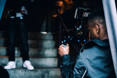 Recording video on stairs 