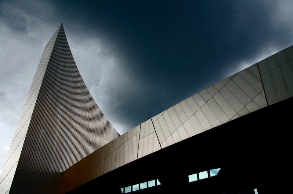 Silver curved facade 