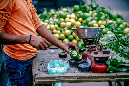 Street Fruit Seller at work photo