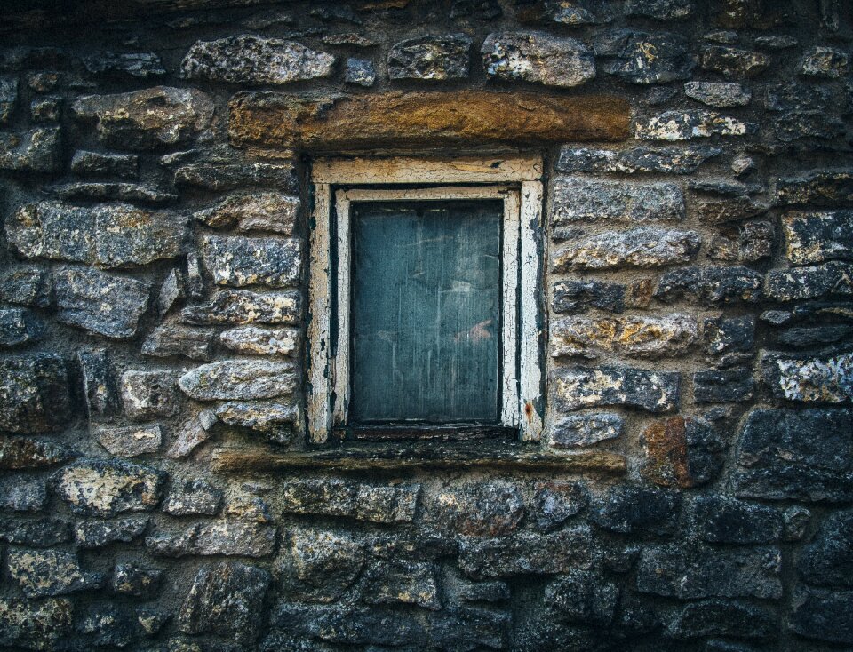 Old stone wall window