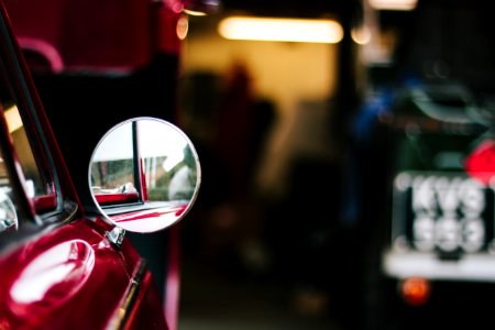 Vintage circular wing mirror photo