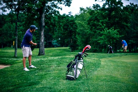 Watching a golf shot 
