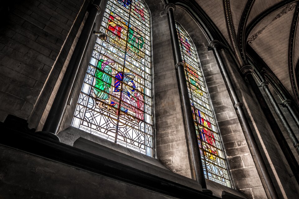 Stained stained glass window religious