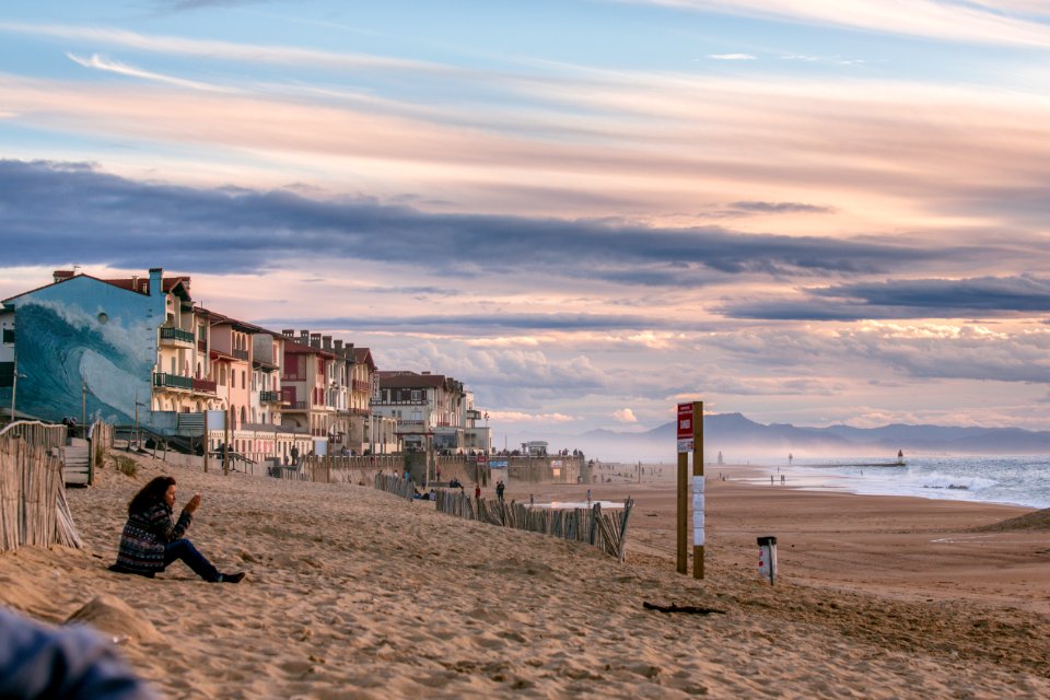 Woman on sandy beach 