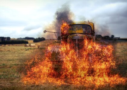Vintage vehicle abandoned