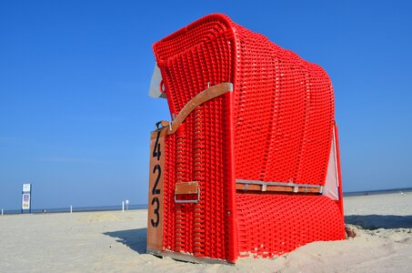 Beach chair red sea photo