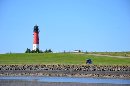 Green lighthouse wadden sea