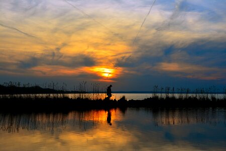 Angler sunset hungary photo