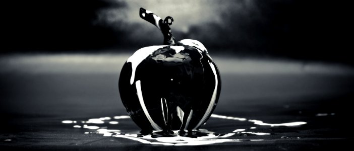 Free stock photo of apple, art, black photo