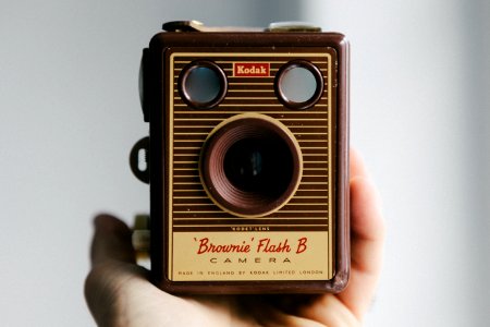 Person Holding Brownie Flash B Camera photo