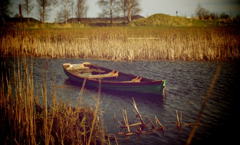 Brown and White Wooden Boat on the River photo