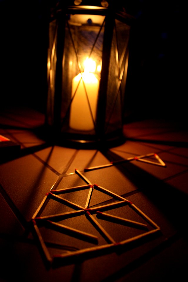 Black Steel Candle Lamp