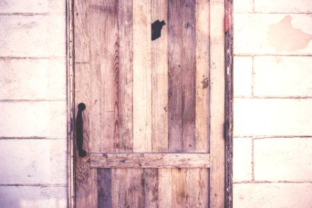 Closed Brown Wooden Door photo