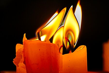 Burning candle the flame heat