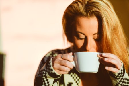 Woman Drinking Coffee photo