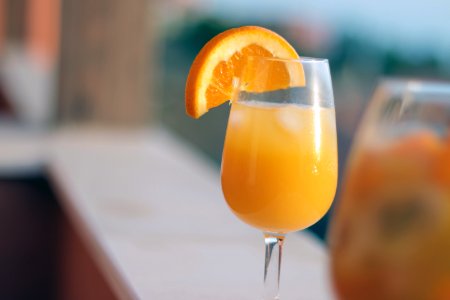 Orange Juice in Clear Drinking Glass photo