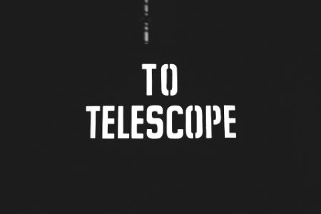 Black Background With to Telescope Text Overlay photo