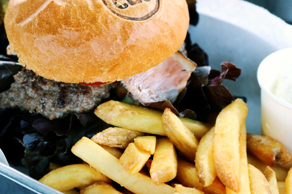 Baked Bread and Potato Fries in White Bowl photo