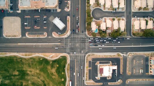 Aerial Photography of Road Intersection photo