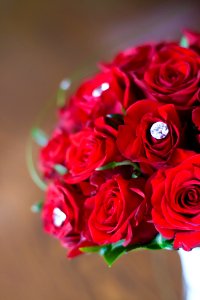 Red roses: bridal bouquet photo