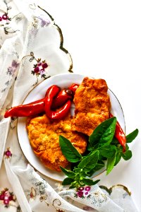 Fried fish with chili pepper and mint II photo