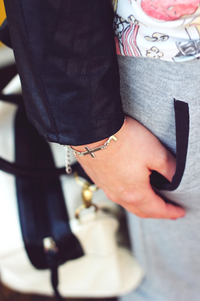 Silver cross bracelet