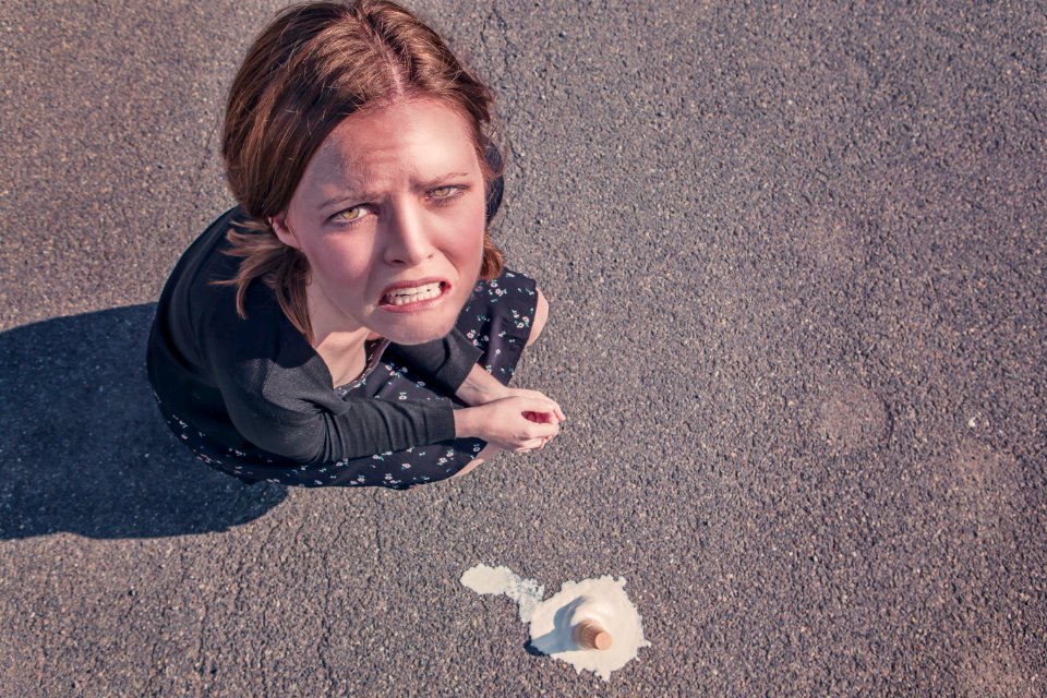 Woman Sitting Beside Ice Cream photo