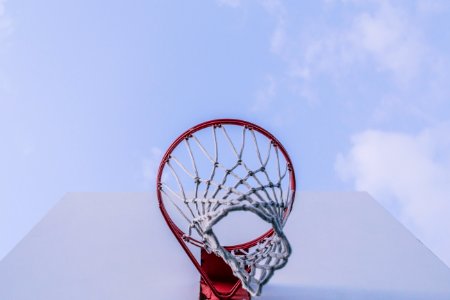 Red and White Basketball Hoop photo