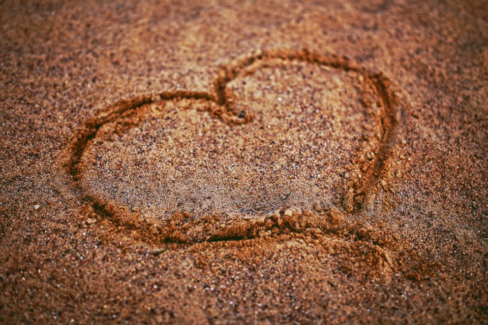 Heart on the sand photo