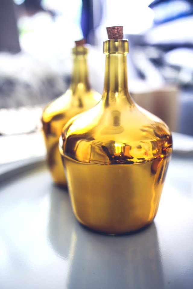 Golden bottle photo