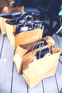 Brown shopping bags photo