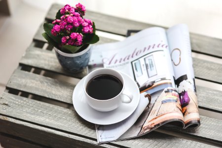 Coffee & magazine photo