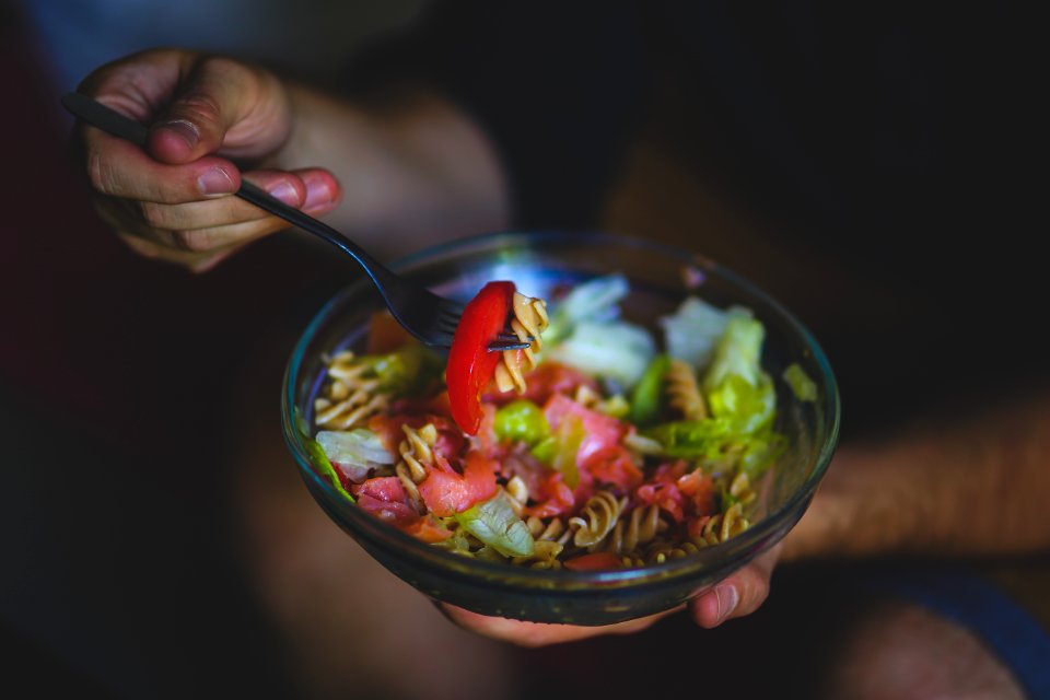 Eating salad photo