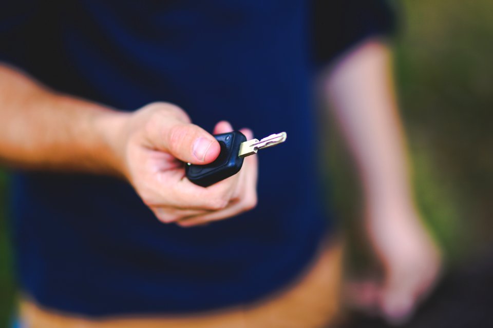 Car key in hand photo