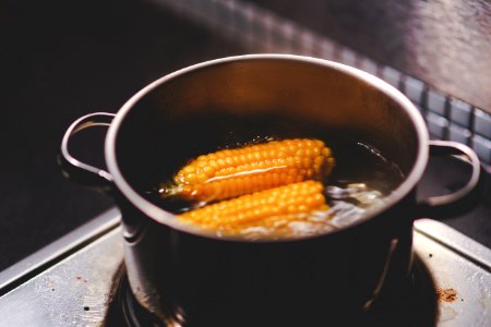 Cooking corn photo