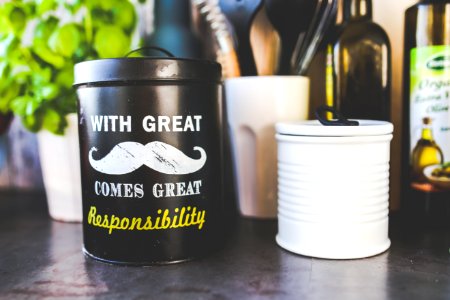 Kitchen jar with mustache photo