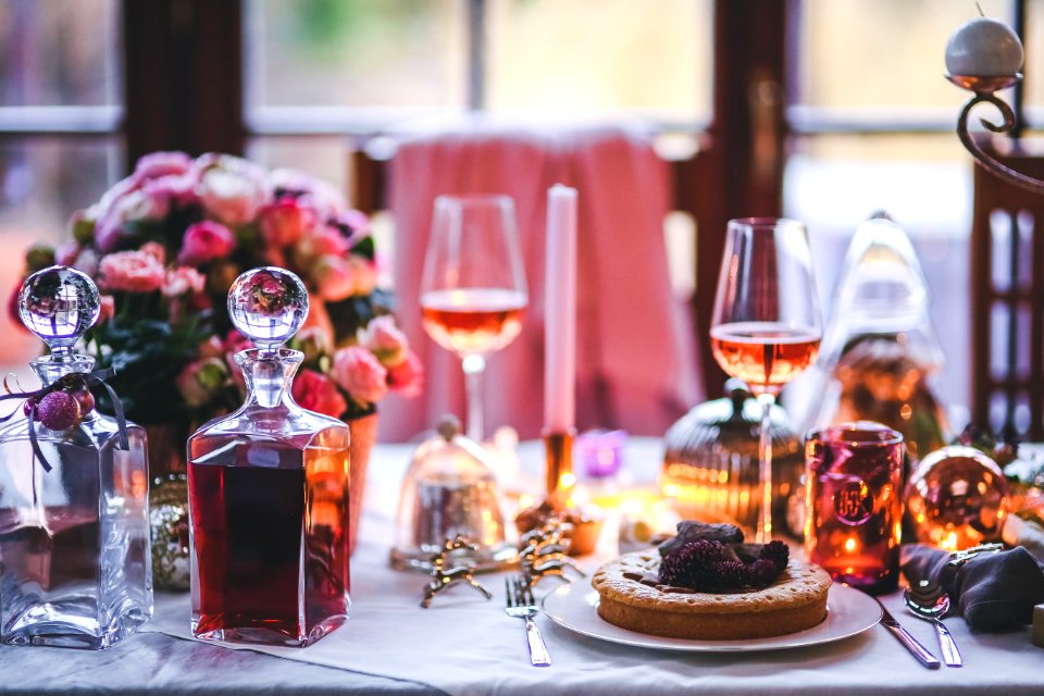 Beautifully served table for dinner photo