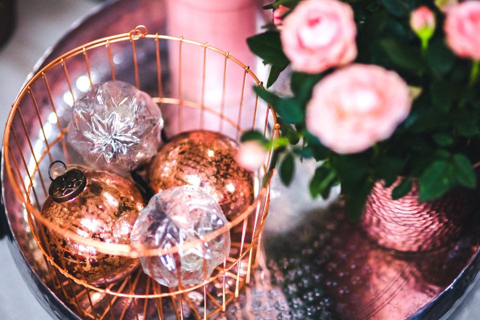 Christmas Glass Balls in the Basket