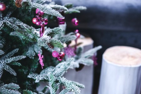 Pink Christmas Tree Decorations photo