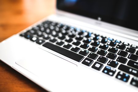 Close up of a laptop keyboard photo