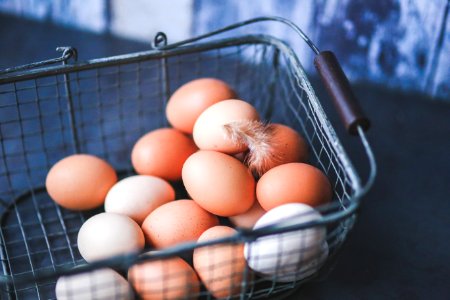 Eggs in the Metal Basket photo
