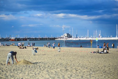 People on the beach. Pier & marina photo