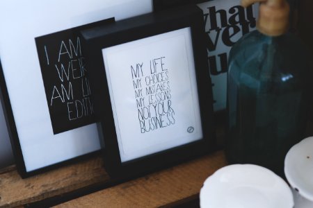 Lifestyle phrases in frames photo