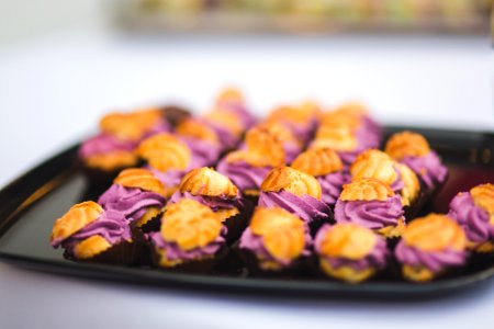 Cookies with purple cream photo