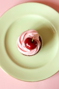 Cupcake With Cherry Toppings photo