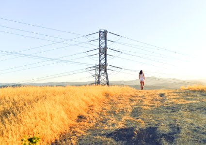 Grey Steel High Voltage Post